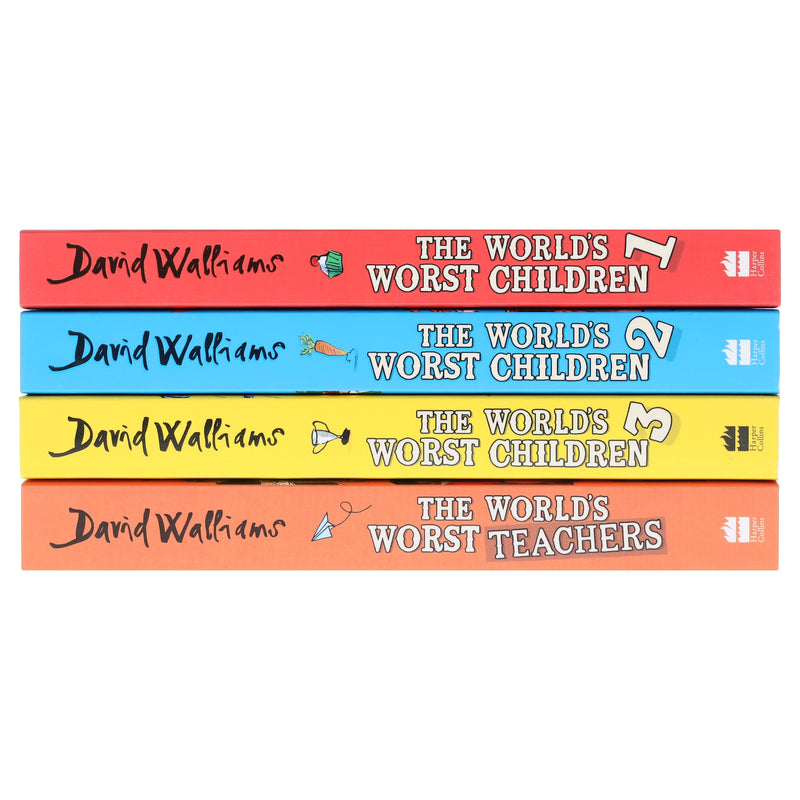 The World's Worst Children Series by David Walliams: Illustrated 4 Books Collection Set - Ages 7-12 -Paperback 7-9 HarperCollins Publishers