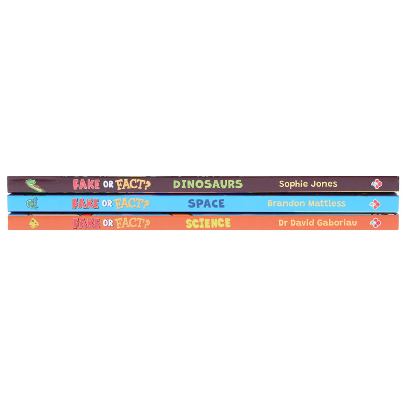 Fake or Fact? Series About (Dinosaurs, Space & Science) Illustrated 3 Books Collection Set (Includes a Free Audiobook!) - Ages 7-9 - Paperback 7-9 Sweet Cherry Publishing