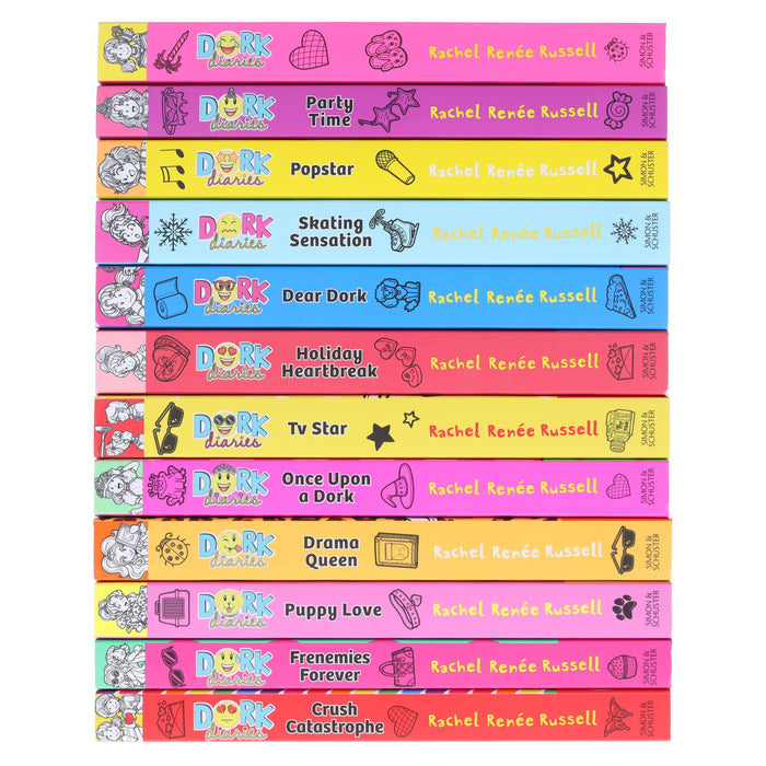 Dork Diaries Series (Vol. 1-12) By Rachel Renee Russell 12 Books Collection Set- Ages 9-14 - Paperback 9-14 Simon & Schuster