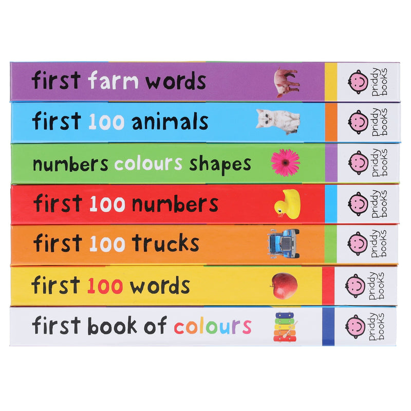 Priddy First 100 Library Collection 7 Books Box Set - Ages 0-5 - Board Book 0-5 Priddy Books