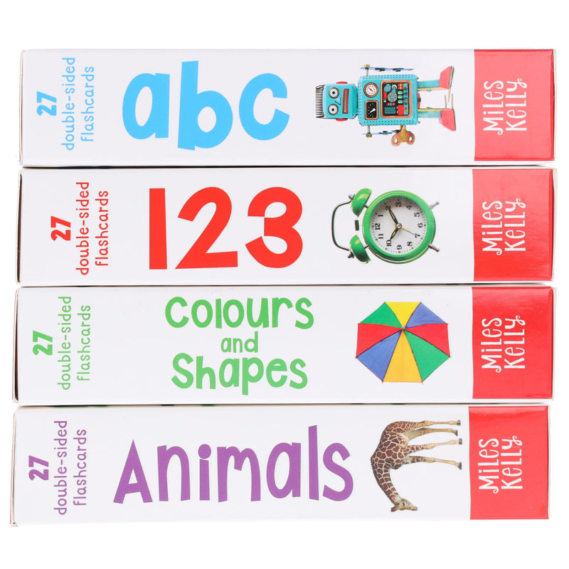 Flashcards Tray: Four Sets of 27 Double-Sided Flashcards (Get Set Go) - Ages 3+ - Cards 3-5 Miles Kelly Publishing Ltd