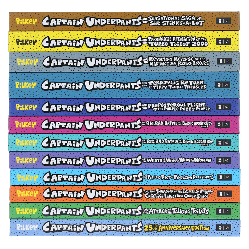 Captain Underpants Forever Full Color Series by Dav Pilkey Illustrated 12 Books Collection Box Set - Ages 7+ - Hardback 7-9 Scholastic