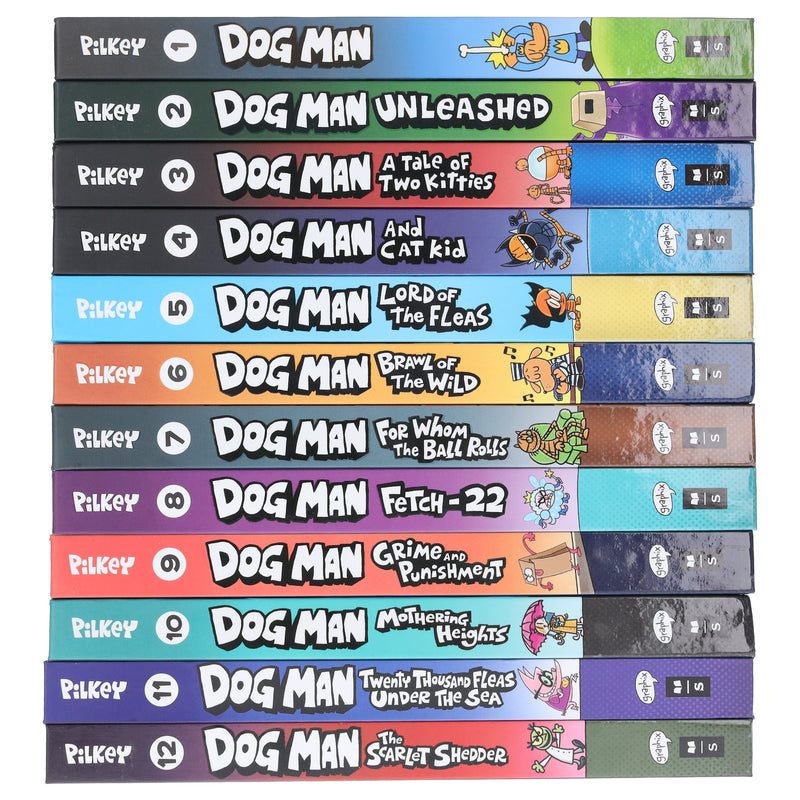 Dog Man by Dav Pilkey: Books 1-12 Collection Set - Ages 6-12 - Hardback Graphic Novels Scholastic