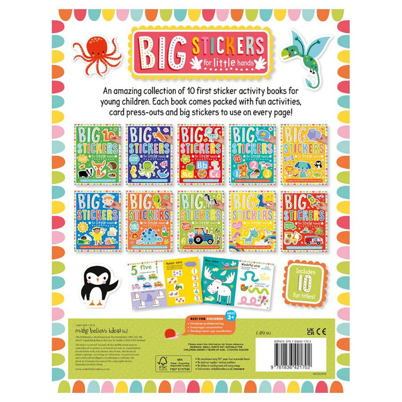 Big Stickers for Little Hands Assortment 10 Books Collection Set - Ages 3+ - Paperback 0-5 Make Believe Ideas