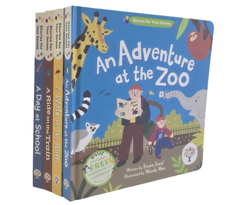 Stories for Your Senses Series (Set 2) by Emma Steel Illustrated 4 Books Collection Set - Ages 3-5 - Board Book (Includes Free Audiobook & Soundscape!)