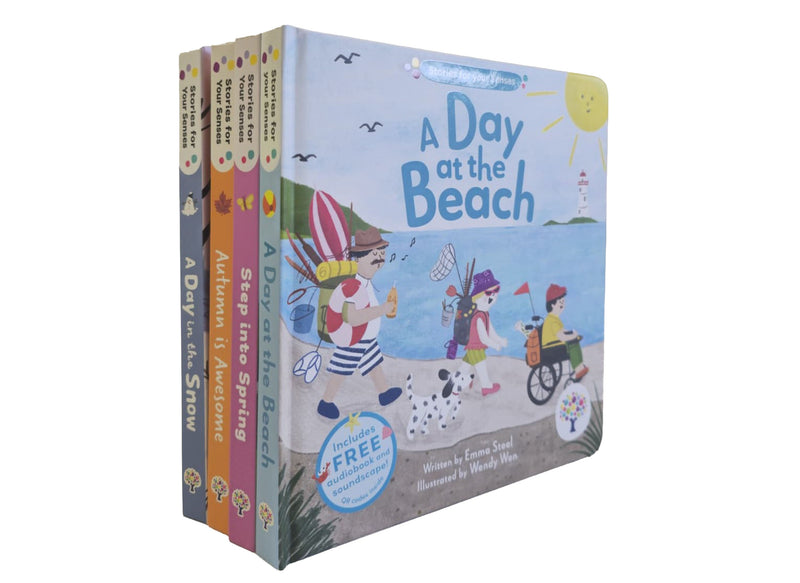 Stories for Your Senses Series by Emma Steel Illustrated 4 Books Collection Set - Ages 3-5 - Board Book (Includes Free Audiobook & Soundscape!)
