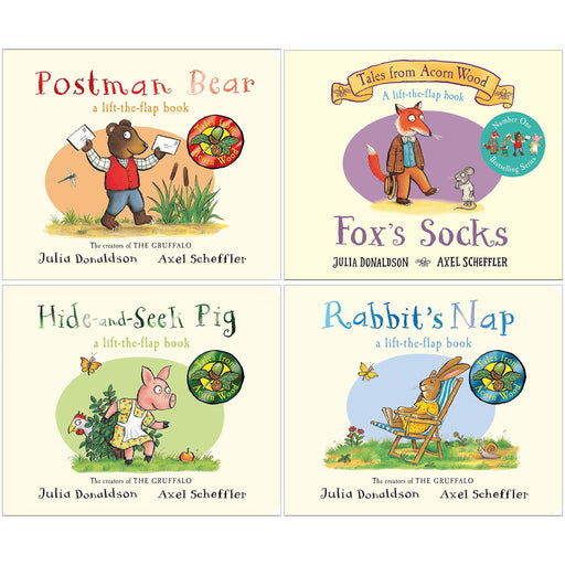 Tales From Acorn Wood Series by Julia Donaldson (A lift-the-flap book) 4 Books Collection Set - Ages 2+ - Board Book 0-5 Pan Macmillan