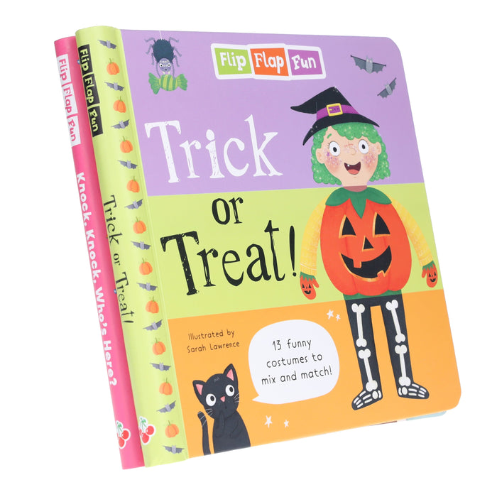 Flip Flap Fun: Trick or Treat & Knock, Knock, Who's Here? 2 Books Collection Set - Ages 5-7 - Spiral Bound 5-7 Sweet Cherry Publishing