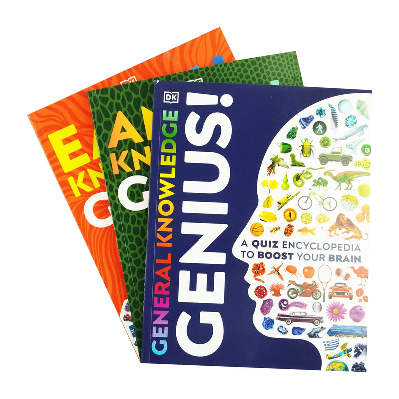 A Quiz Encyclopedia to Boost Your Brain General Knowledge Series by DK: 3 Books Collection Set - Ages 9-12 - Paperback 9-14 DK