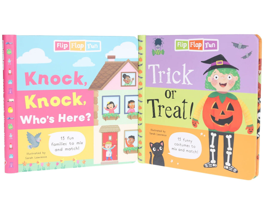 Flip Flap Fun: Trick or Treat & Knock, Knock, Who's Here? 2 Books Collection Set - Ages 5-7 - Spiral Bound 5-7 Sweet Cherry Publishing