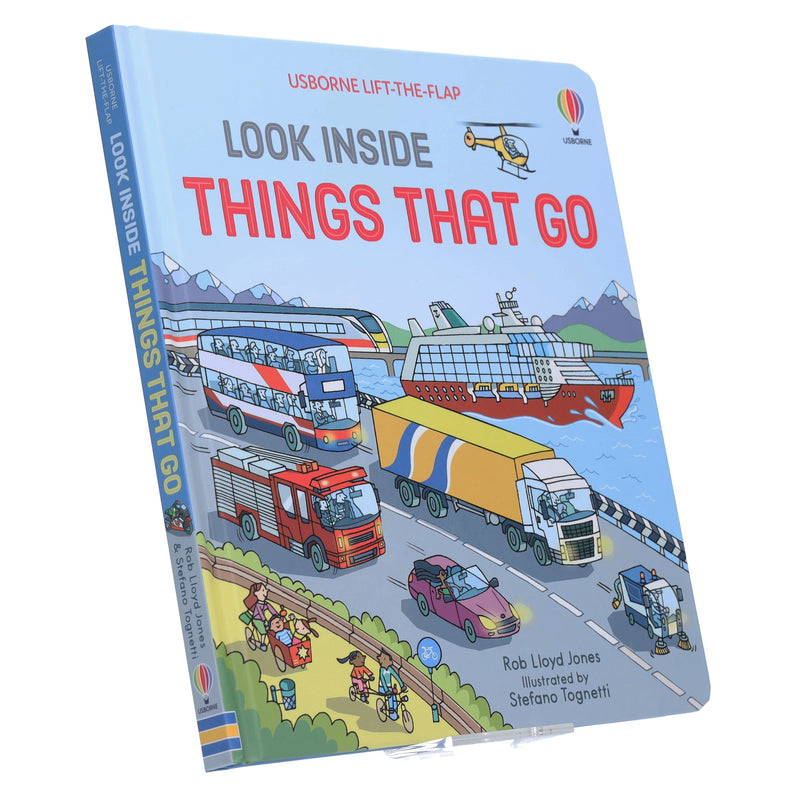 Usborne Lift-The-Flap Look Inside Things That Go by Rob Lloyd Jones - Ages 5+ - Board Book 5-7 Usborne Publishing Ltd