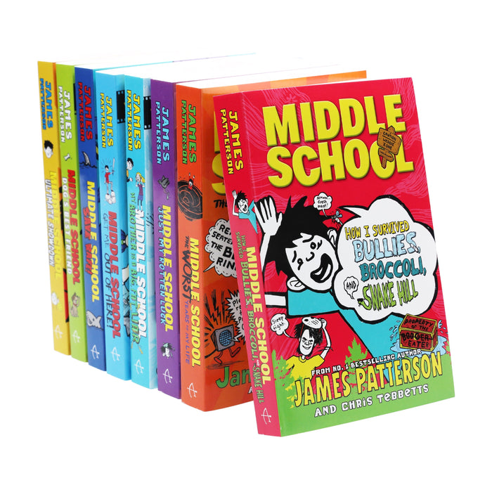 Middle School By James Patterson 8 Books Collection Set - Ages 9-14 - Paperback 9-14 Arrow Books