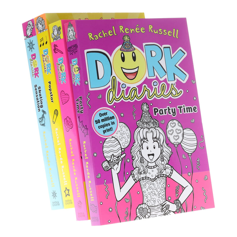 Dork Diaries Series (Book 1-4) By Rachel Renee Russell 4 Books Collection Set - Ages 9-14 - Paperback 9-14 Simon & Schuster