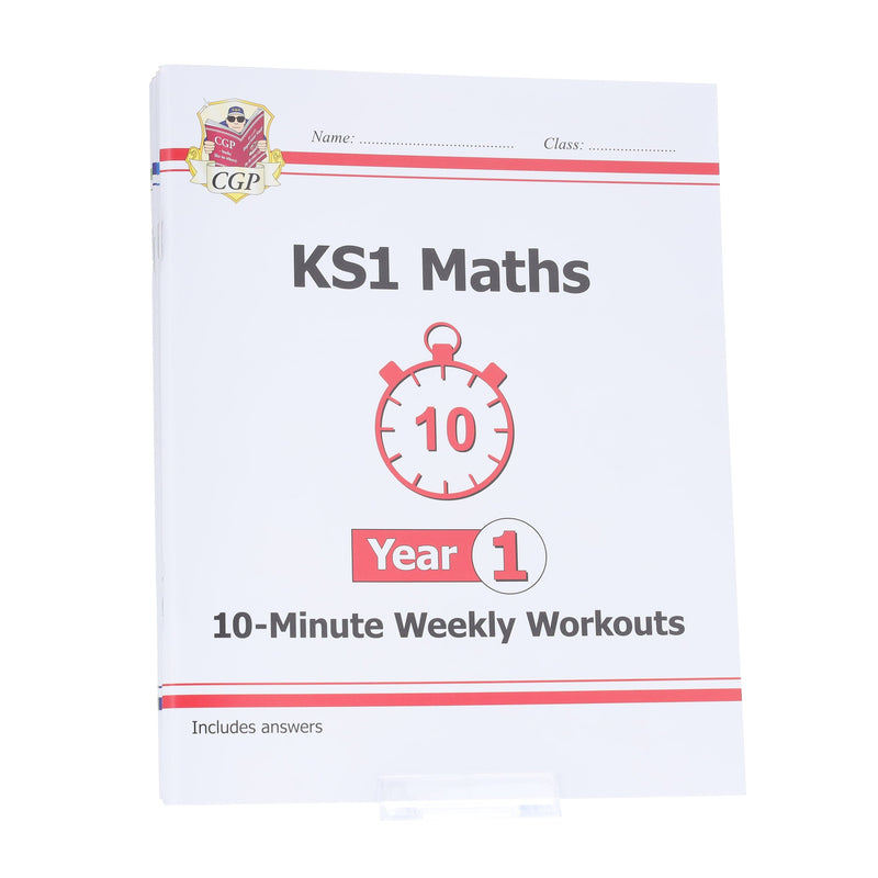 CGP KS1 (Year 1) 10-Minute Weekly Workouts Collection 4 Books Set - Ages 5-7 - Paperback 5-7 Coordination Group Publications Ltd (CGP)