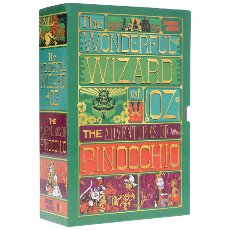 The Wonderful Wizard of Oz & The Adventures of Pinocchio (MinaLima Edition) by L. Frank Baum & Carlo Collodi 2 Books Box Set - Fiction - Hardback (Illustrated with Interactive Elements) Fiction HarperCollins Publishers