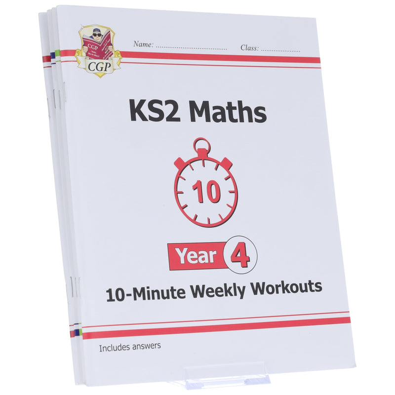 CGP KS2 (Year 4) 10-Minute Weekly Workouts Collection 4 Books Set - Ages 7-11 - Paperback 7-9 Coordination Group Publications Ltd (CGP)