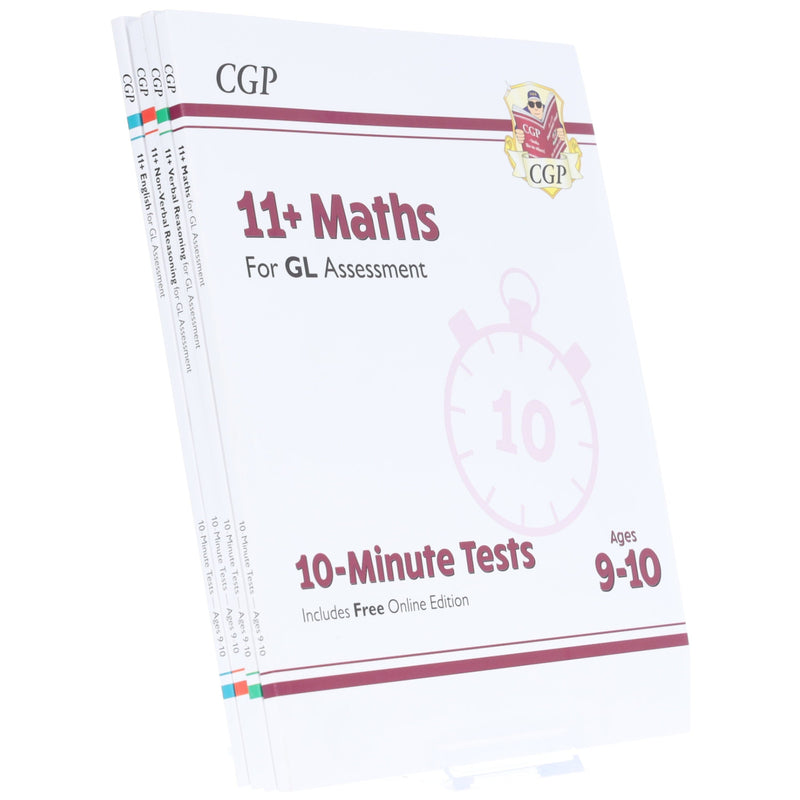 CGP 11+ 10-Minute Tests For GL Assessment 4 Books Collection Set (Includes Free Online Edition)- Ages 9-10 - Paperback 9-14 Coordination Group Publications Ltd (CGP)