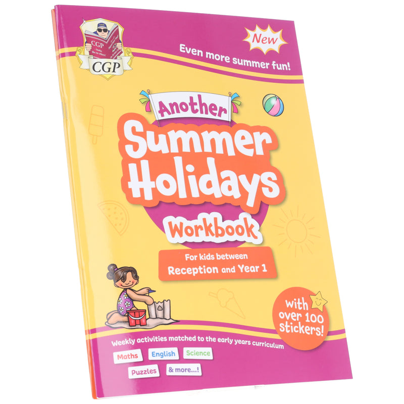CGP Summer Holidays Activity Workbook (For kids between Reception to Year 1) With 100+ Stickers 2 Books Set - Paperback