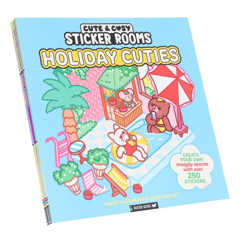 Cute & Cosy Sticker Rooms by Harry Alexander & Anna Guillet 3 Activity Books Set - Ages 6+ - Paperback 7-9 Buster Books
