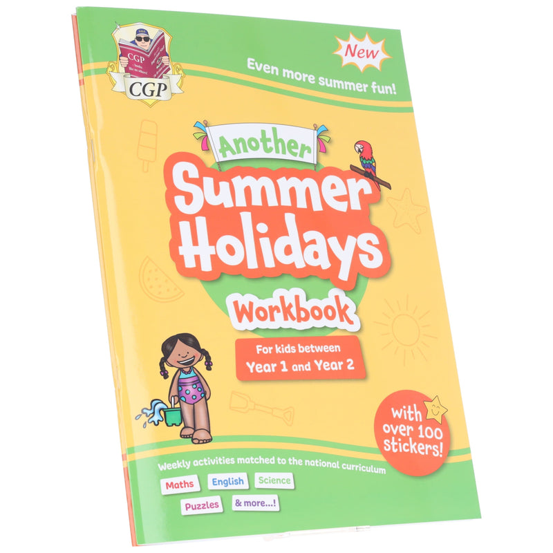 CGP Summer Holidays Activity Workbook (For kids between Year 1 & Year 2) With 100+ Stickers: 2 Books Set - Paperback 5-7 Coordination Group Publications Ltd (CGP)