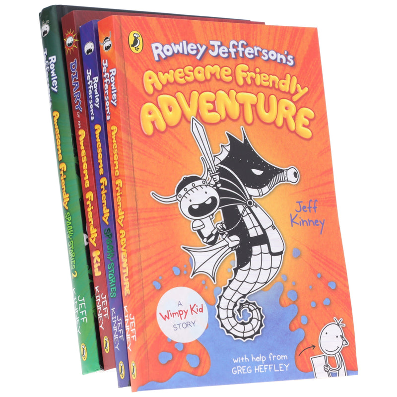 Awesome Friendly Kids Series 4 Books Collection Set by Jeff Kinney - Ages 7-12 - Paperback/Hardback 7-9 Penguin Random House