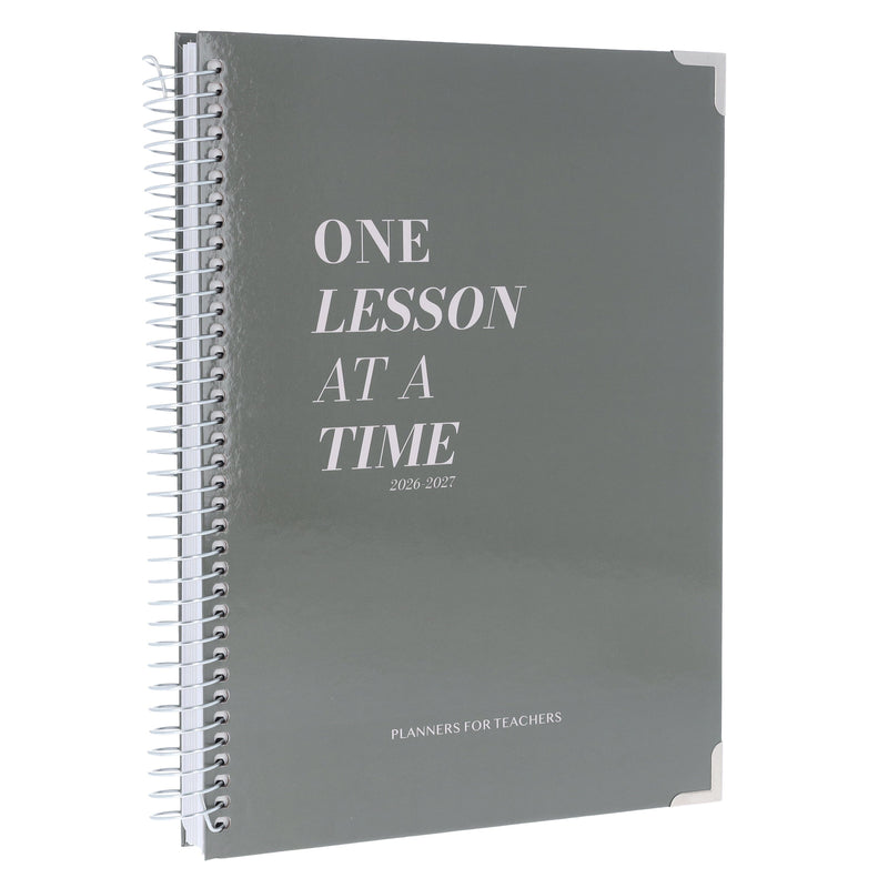One Lesson At A Time 2026-2027 Teacher Planner - Olive Edition - Spiral Bound Hardback Non-Fiction PlannersForTeachers