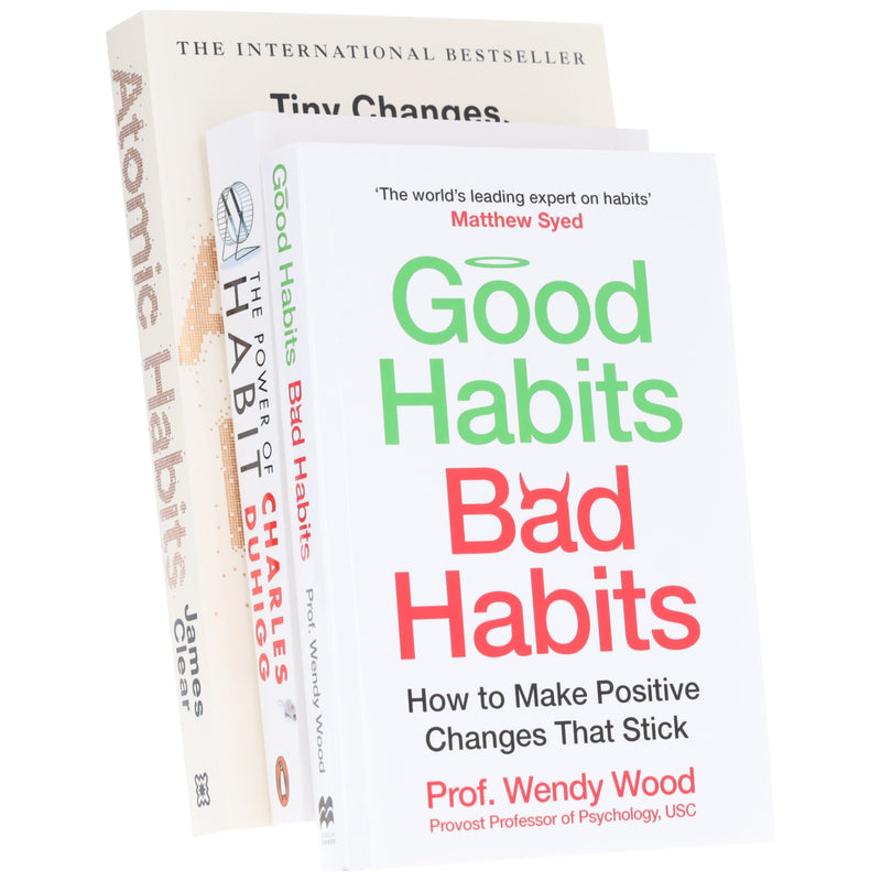 Atomic Habits, The Power of Habit & Good Habits, Bad Habits: 3 Books Collection Set - Non Fiction - Paperback Non-Fiction penguin/Macmillan