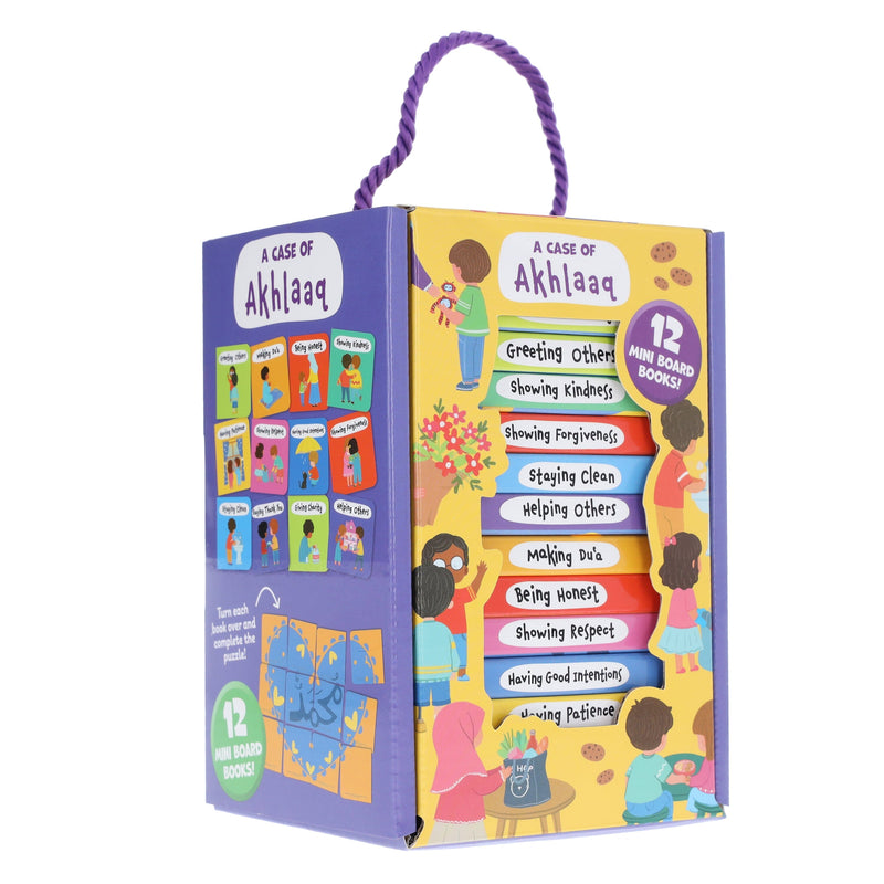 A Case of Akhlaaq - 12 Mini Islamic Books Box Set - Ages 0-5 - Board Book 0-5 Salaam Cherry
