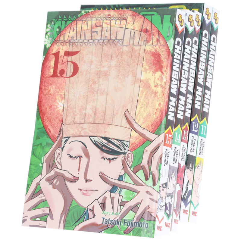 Chainsaw Man Volume 11-15 by Tatsuki Fujimoto: 5 Books Collection Set - Manga - Paperback Graphic Novels Viz Media, Subs. of Shogakukan Inc