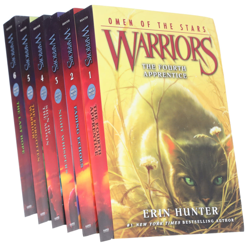 Warrior Cats by Erin Hunter: Series 4 Omen of the Stars 6 Books Collection Set - Ages 8-12 - Paperback 9-14 HarperCollins Publishers