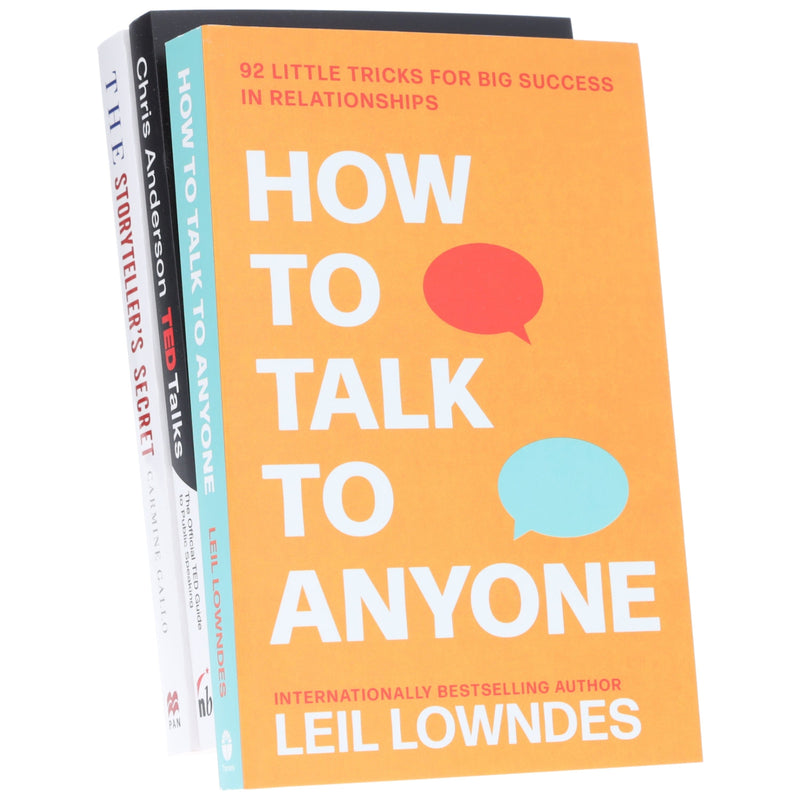 How to Talk to Anyone, TED Talks & The Storyteller's Secret 3 Books Collection Set - Non Fiction - Paperback Non-Fiction Various