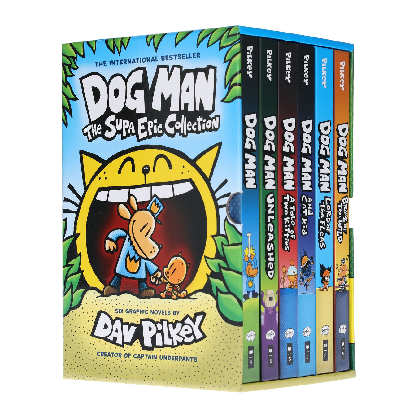 Dog Man: The Supa Epic Collection by Dav Pilkey 6 Books Box Set - Ages 7-9 - Hardback Graphic Novels Scholastic
