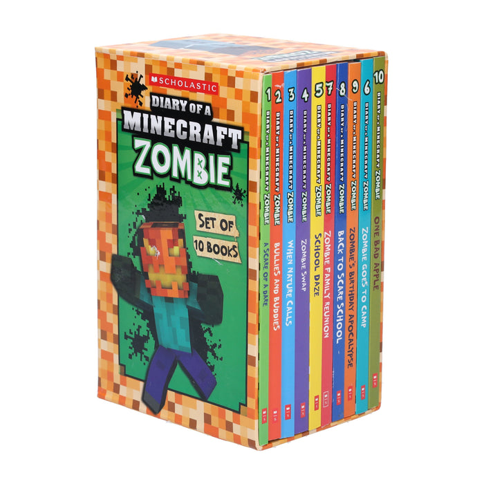 Diary Of A Minecraft Zombie Series by Zack Zombie 10 Books Collection Box Set - Ages 7-12 - Paperback 7-9 Scholastic