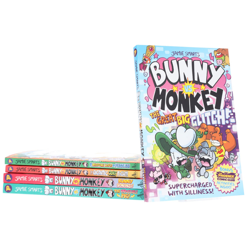 Bunny vs Monkey Comic Collection by Jamie Smart 5 Books Set - Ages 7+ - Paperback Graphic Novels David Fickling Books ltd
