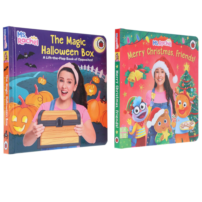 Ms Rachel Collection (Magic Halloween Box & Merry Christmas, Friends!) 2 Books Set - Ages 0-3 - Board Book 0-5 Penguin Random House