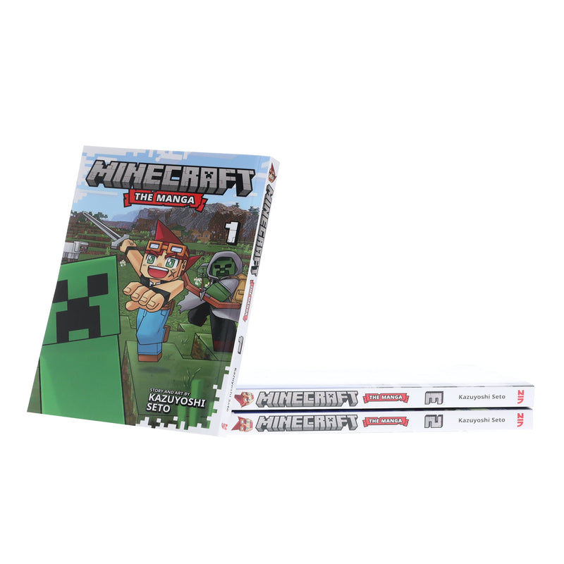 Minecraft: The Manga (Volume 1-3) by Kazuyoshi Seto 3 Books Collection Set - Ages 7-12 - Paperback Graphic Novels Viz Media, LLC