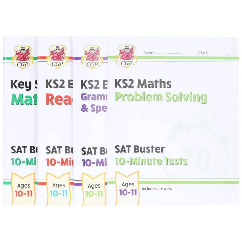 CGP KS2 SAT Buster 10-Minute Tests Collection 4 Books Set (for the 2027 tests) - Ages 10-11 - Paperback 9-14 Coordination Group Publications Ltd (CGP)