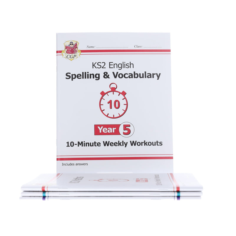 CGP KS2 (Year 5) 10-Minute Weekly Workouts Collection 4 Books Set - Ages 7-11 - Paperback 7-9 Coordination Group Publications Ltd (CGP)