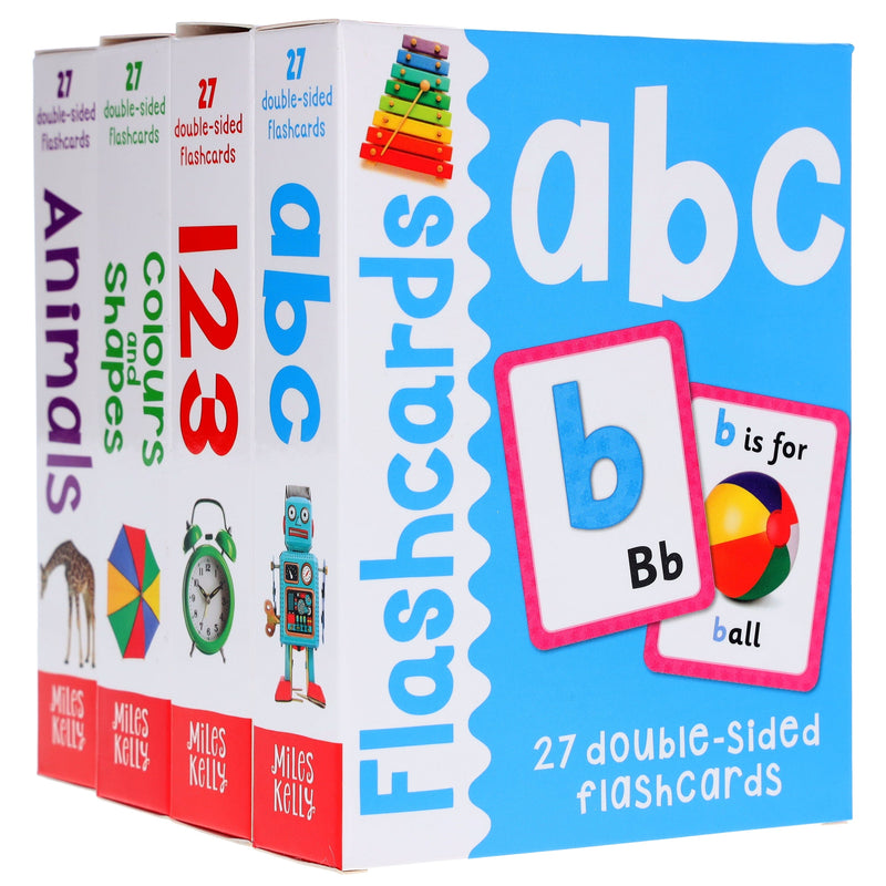 Flashcards Tray: Four Sets of 27 Double-Sided Flashcards (Get Set Go) - Ages 3+ - Cards 3-5 Miles Kelly Publishing Ltd