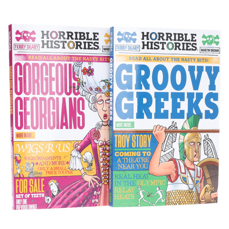 Horrible Histories (Newspaper Edition) by Terry Deary 2 Books Collection Set - Ages 8-12 - Paperback 7-9 Scholastic