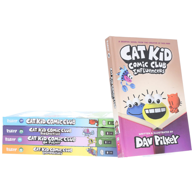 Cat Kid Comic Club by Dav Pilkey 5 Books Collection Set - Graphic Novels - Ages 7-12 - Hardback Graphic Novels Scholastic