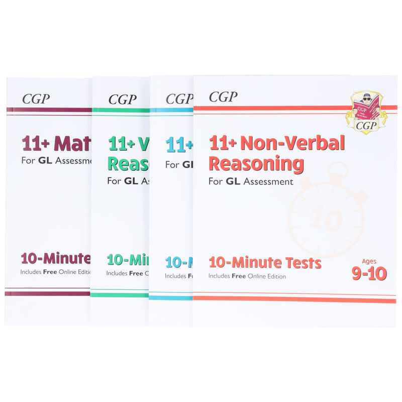 CGP 11+ 10-Minute Tests For GL Assessment 4 Books Collection Set (Includes Free Online Edition)- Ages 9-10 - Paperback 9-14 Coordination Group Publications Ltd (CGP)