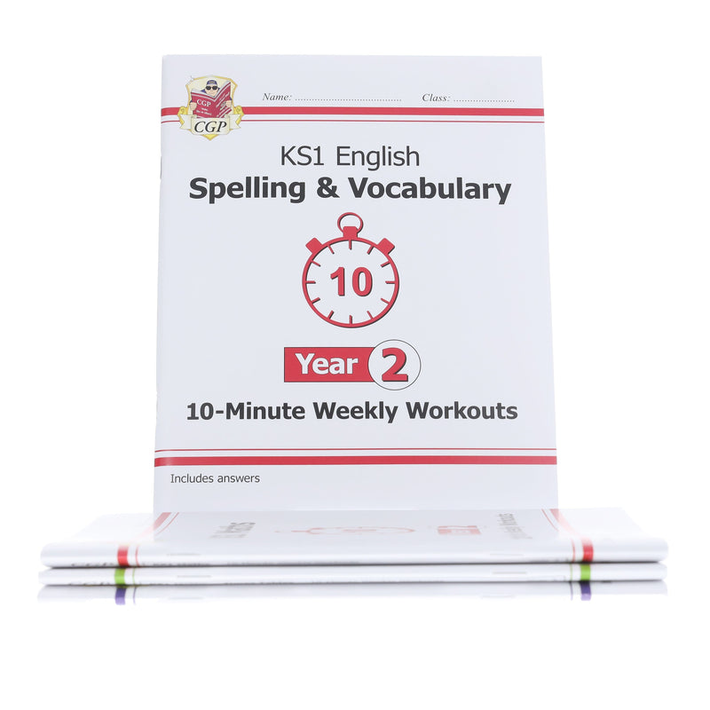 CGP KS1 (Year 2) 10-Minute Weekly Workouts Collection 4 Books Set - Ages 5-7 - Paperback 5-7 Coordination Group Publications Ltd (CGP)
