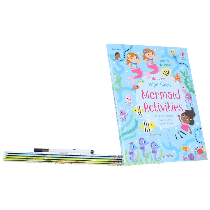 Usborne Wipe Clean Activities (1 Pen Included) By Kirsteen Robson 6 Books Collection Set - Ages 3+ - Paperback 0-5 Usborne Publishing Ltd