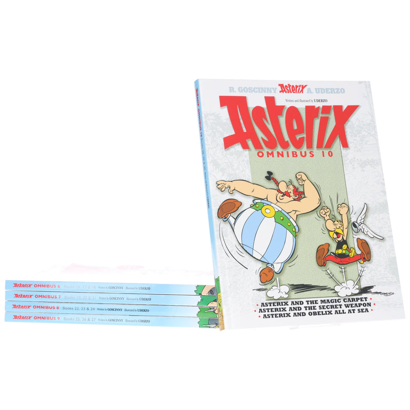 Asterix Omnibus 6-10 (Book 16-30) by Goscinny & Uderzo: (3 Book in 1) 5 Books Collection Set - Ages 6-11 - Paperback Graphic Novels Hachette Children's Group