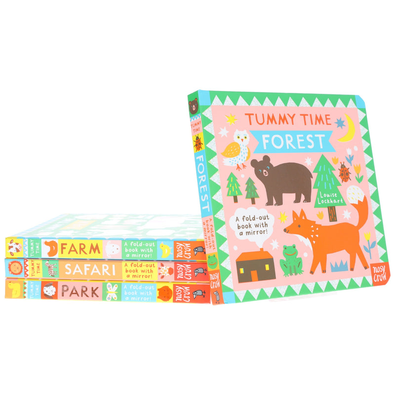 Tummy Time Series by Louise Lockhart 4 Books Collection Set - Ages 0-5 - Board Book (A Fold-out Book with a mirror!) 0-5 Nosy Crow Ltd