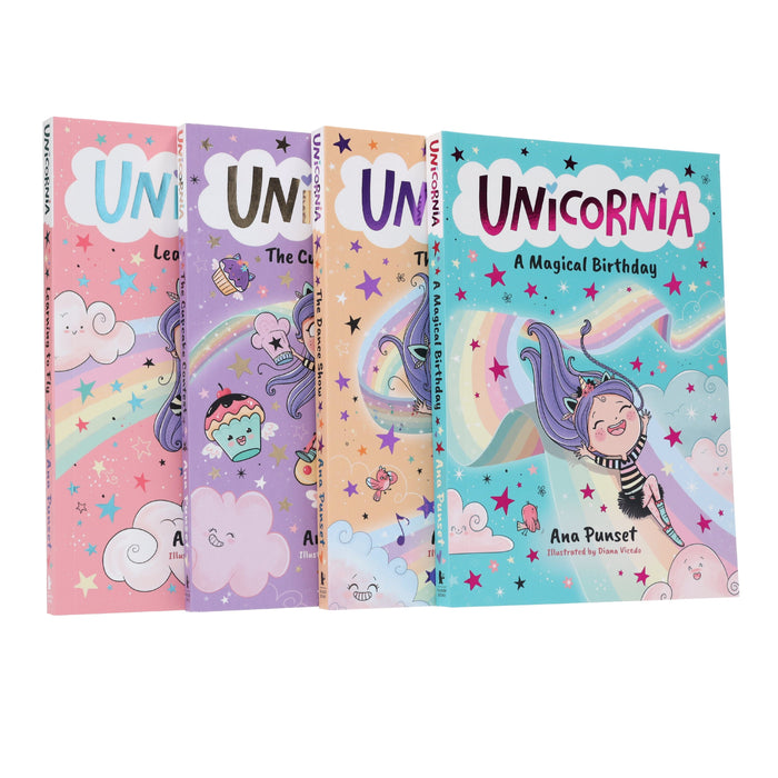 Unicornia Series: A Magical Unicorn School Fiction Story for Kids by Ana Punset Illustrated 4 Books Collection Set - Ages 5-10 - Paperback 5-7 Walker Books