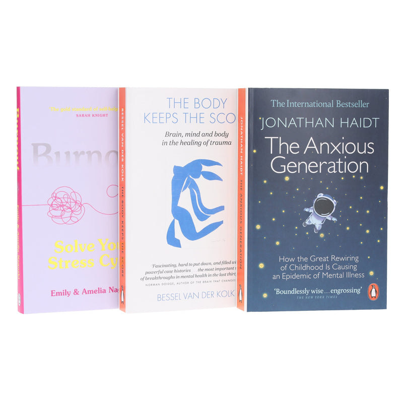 The Anxious Generation, The Body Keeps the Score & Burnout 3 Books Collection Set - Non Fiction - Paperback Non-Fiction Penguin Random House