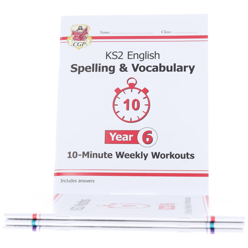 CGP KS2 (Year 6) 10-Minute Weekly Workouts Collection 4 Books Set - Paperback 7-9 Coordination Group Publications Ltd (CGP)