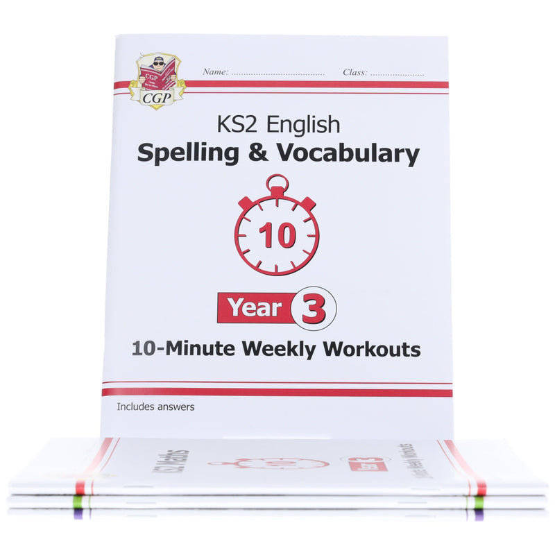 CGP KS2 (Year 3) 10-Minute Weekly Workouts Collection 4 Books Set - Ages 7-11 - Paperback 7-9 Coordination Group Publications Ltd (CGP)
